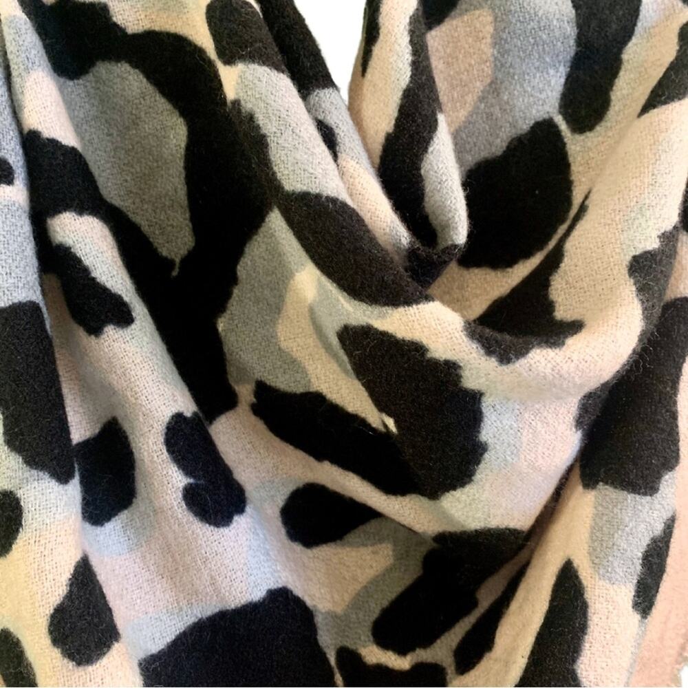 2/$30 Animal Print Pink Gray Black Scarf Wrap Shawl Leopard Feminine Cozy Chic - Picture 3 of 9
